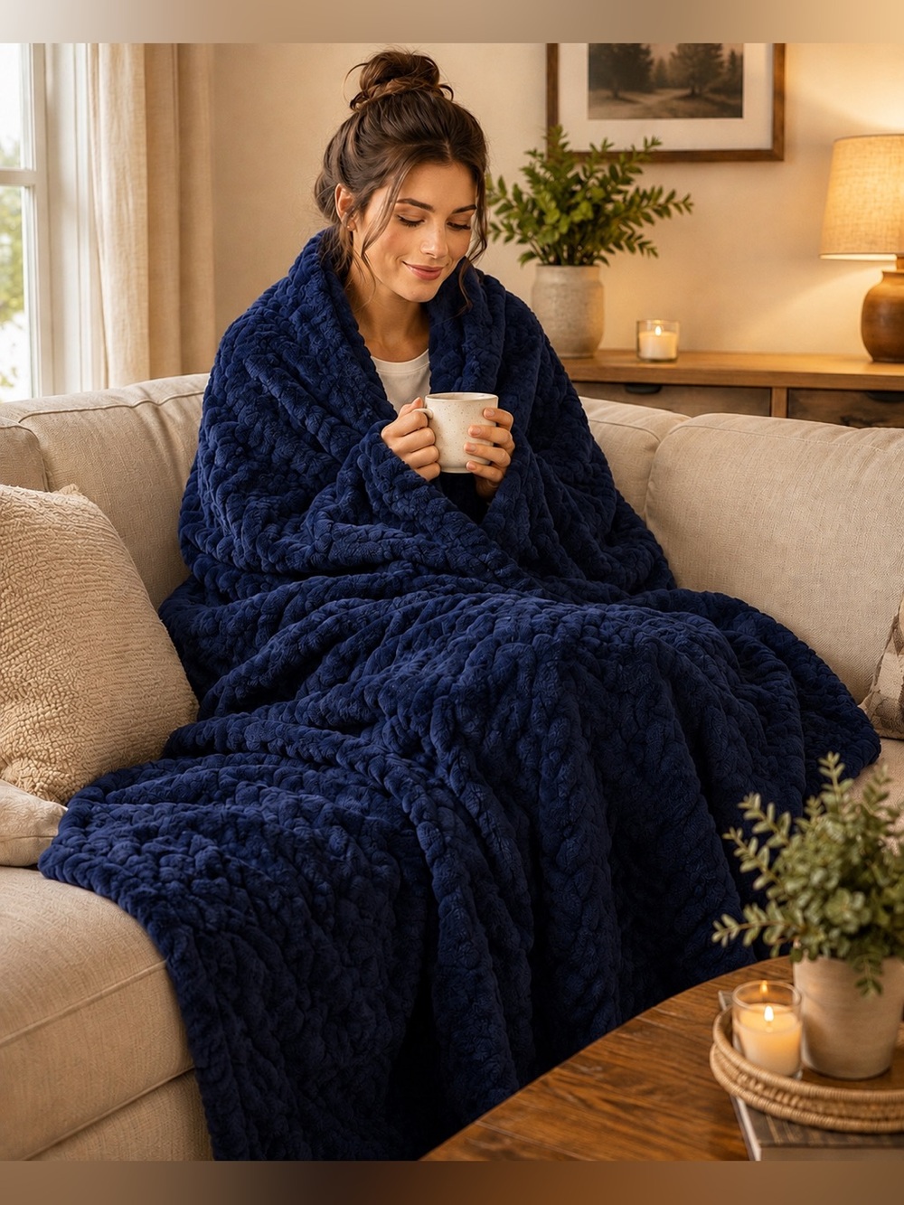 Better Home & Garden Navy Blue Throw